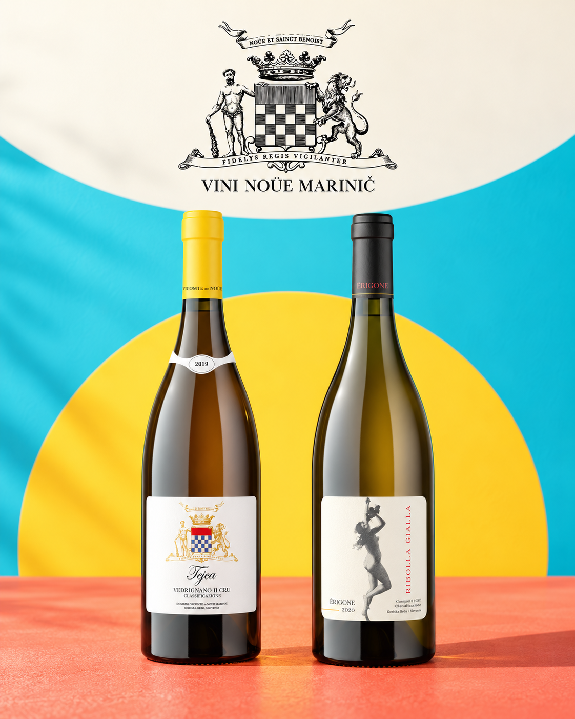 Vini Noüe Marinič — vina na šarenoj pozadini